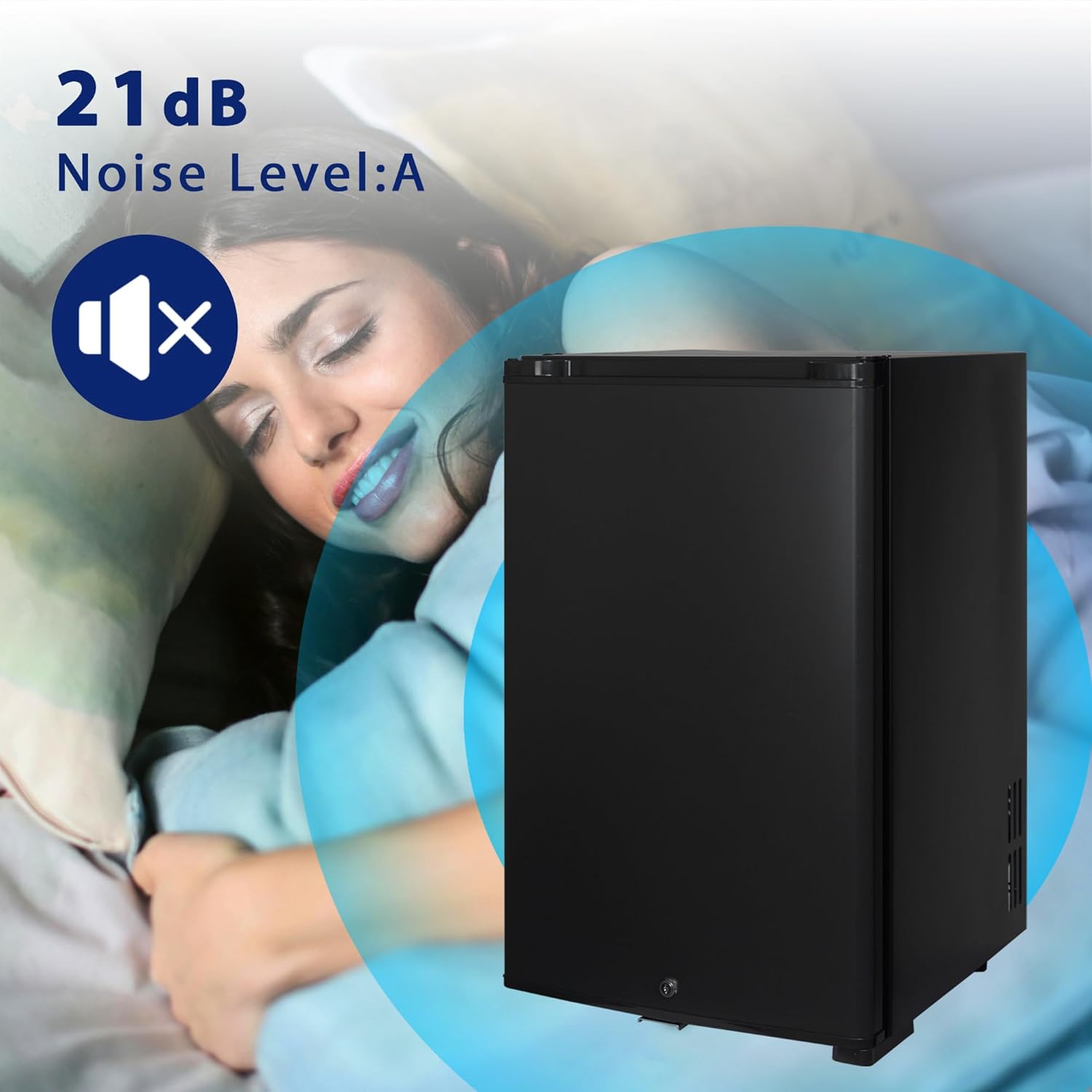 Smad Frigo 12V, Frigo Camping Car 12V 220V, Réfrigérateur Silencieux avec Serrure, pour Voiture Caravane Van Fourgon Chambre Bureau Hôtel Gîte, 50L, Noir