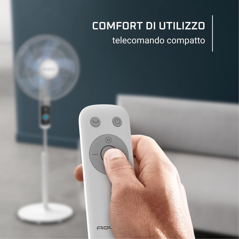 Rowenta Turbo Silence, Ventilateur sur pied, Silencieux, Puissant, Design durable, Écoénergétique, Timer 12h VU5650F0, Blanc (Lot de 2)
