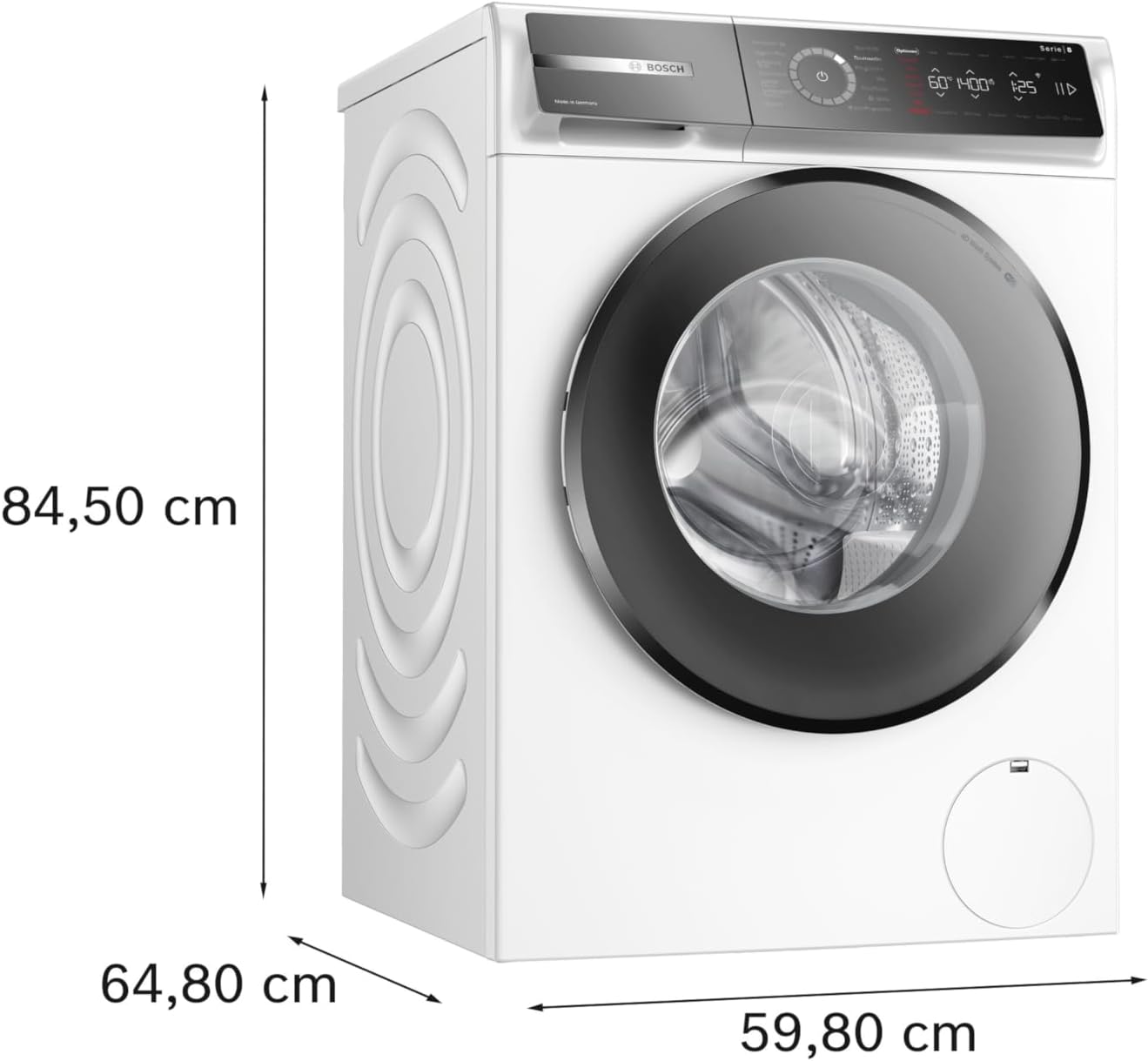 WGB244072 Serie 8 Waschmaschine 9 kg, 1400 UpM, Made in Germany, ActiveWater Plus, extra leise, Iron Assist & Dampf-Option, Nachlegefunktion, AquaStop, Home Connect, weiß