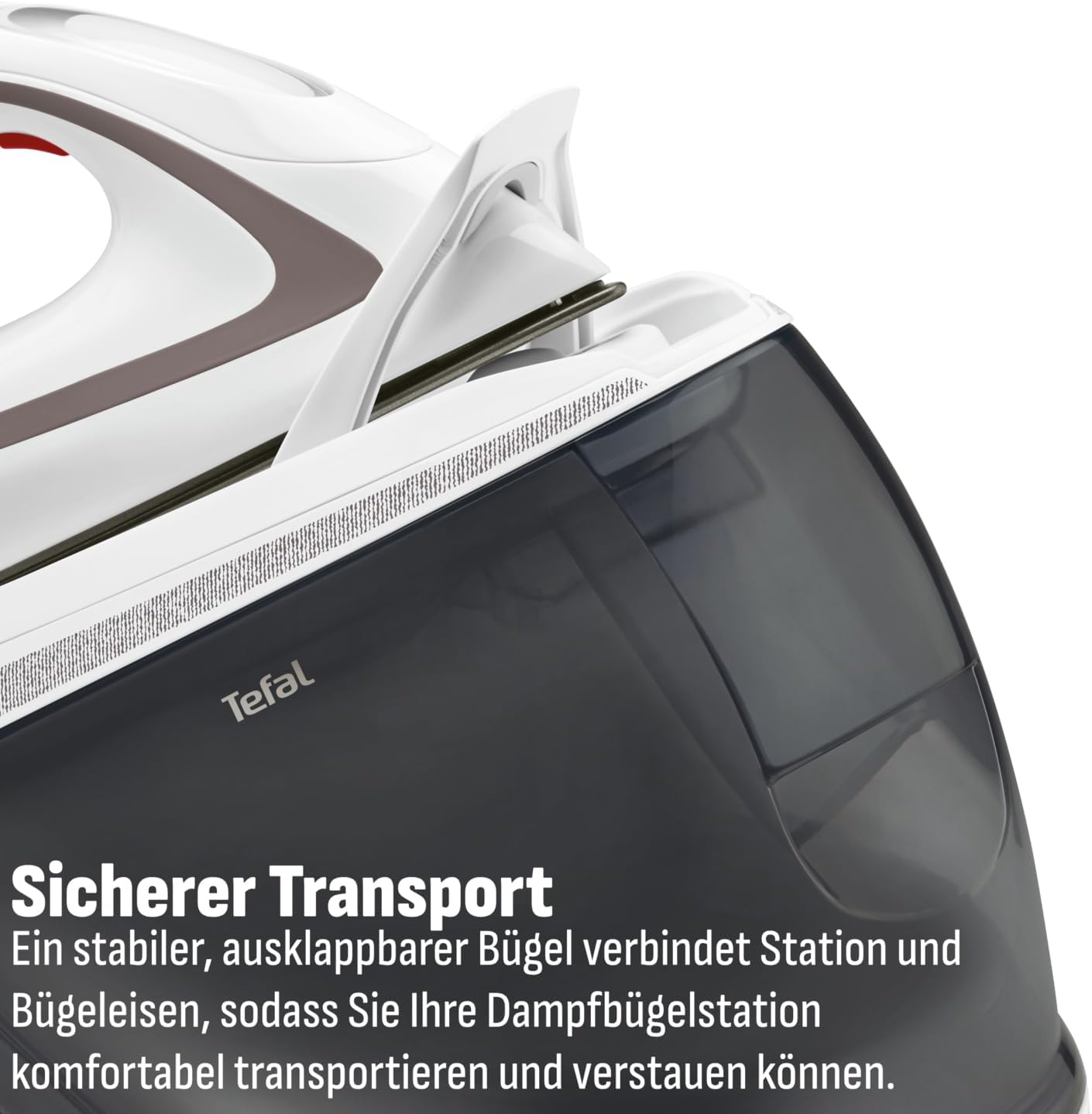 Tefal Dampfbügelstation Pro Express Ultimate, 7,7 Bar, 155 g/Min. Kontinuierlicher Dampf, 500 g/Min. Extra-Dampfstoß, 2600 Watt, Kalk-Kollektor, Bügeleisen Dampfstation, weiß/grau, GV9567