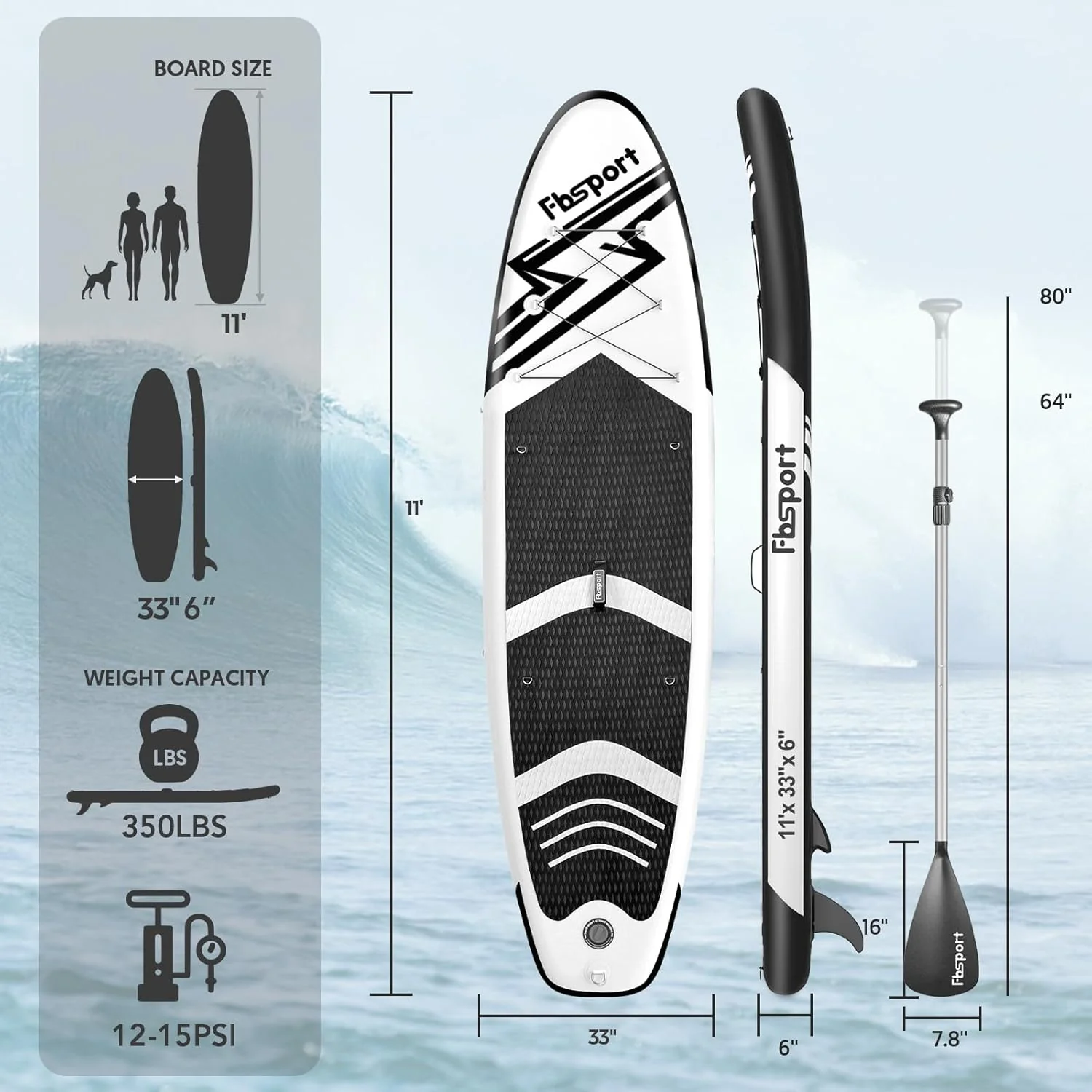 Premium-Stand-Up-Paddle-Board, Yoga-Board mit strapazierf?higem SUP-Zubeh?r und Tragetasche | Breiter Stand, Surf-Kontrolle, rutschfestes Deck, Leine, Paddel und Pumpe f��r Jugendliche und Erwachsene