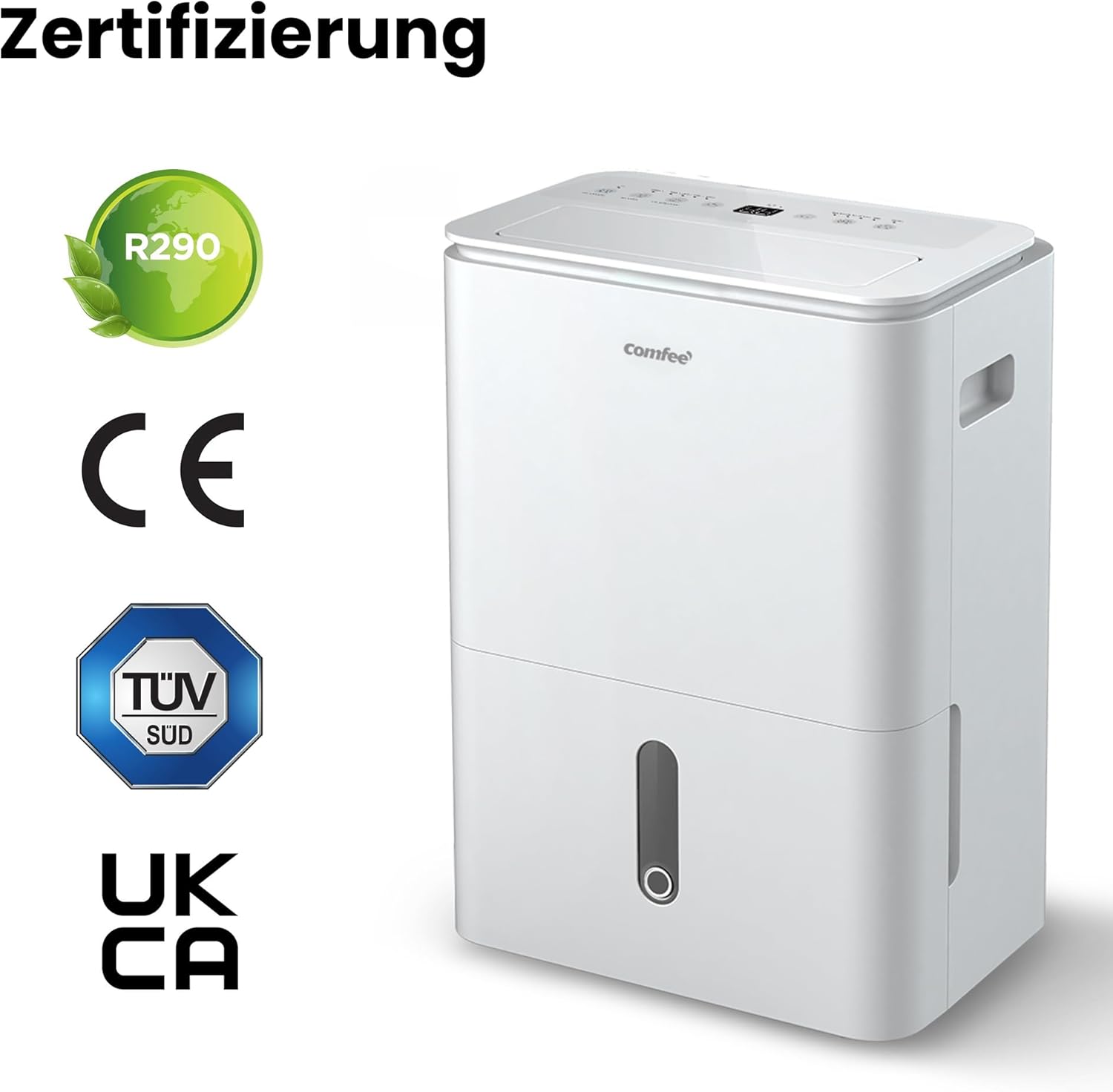 Comfee Luftentfeuchter, 30L/24h, Raumgröße ca. 180m³(80m²), Intelligenter Entfeuchtermodus, 24H Timer, Wassertank 3L, MDDP-30DEN7