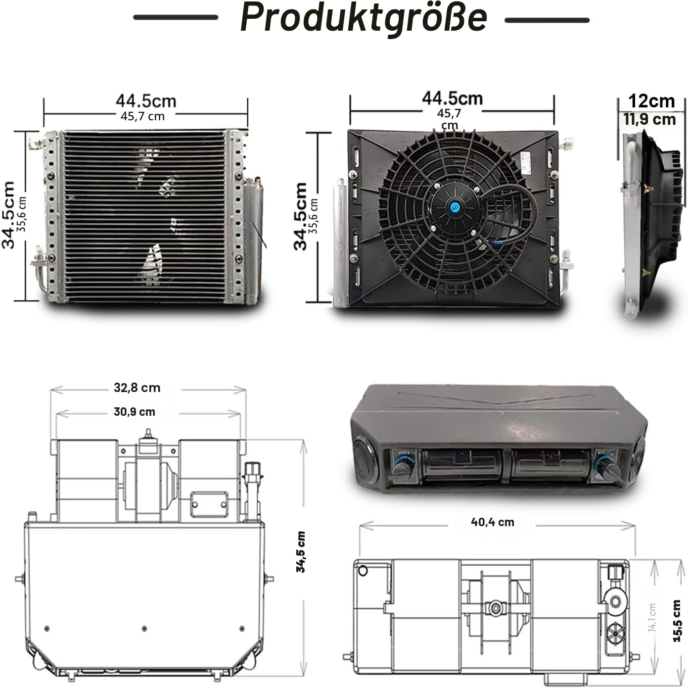 Elektrische Klimaanlage 12 V Unter-Armaturenbrett-Klimatisierungs-Kit 12 Volt Universal-Auto-Klimaanlage Geeignet für Van, Auto, Wohnmobil, LKW, Boot, Bus (nur Kühlung)