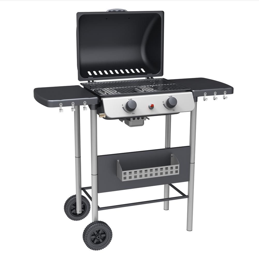 Grill gazowy Annika z 2 palnikami, stalowy, 105 x 49 x 100 cm, Ldk Garden