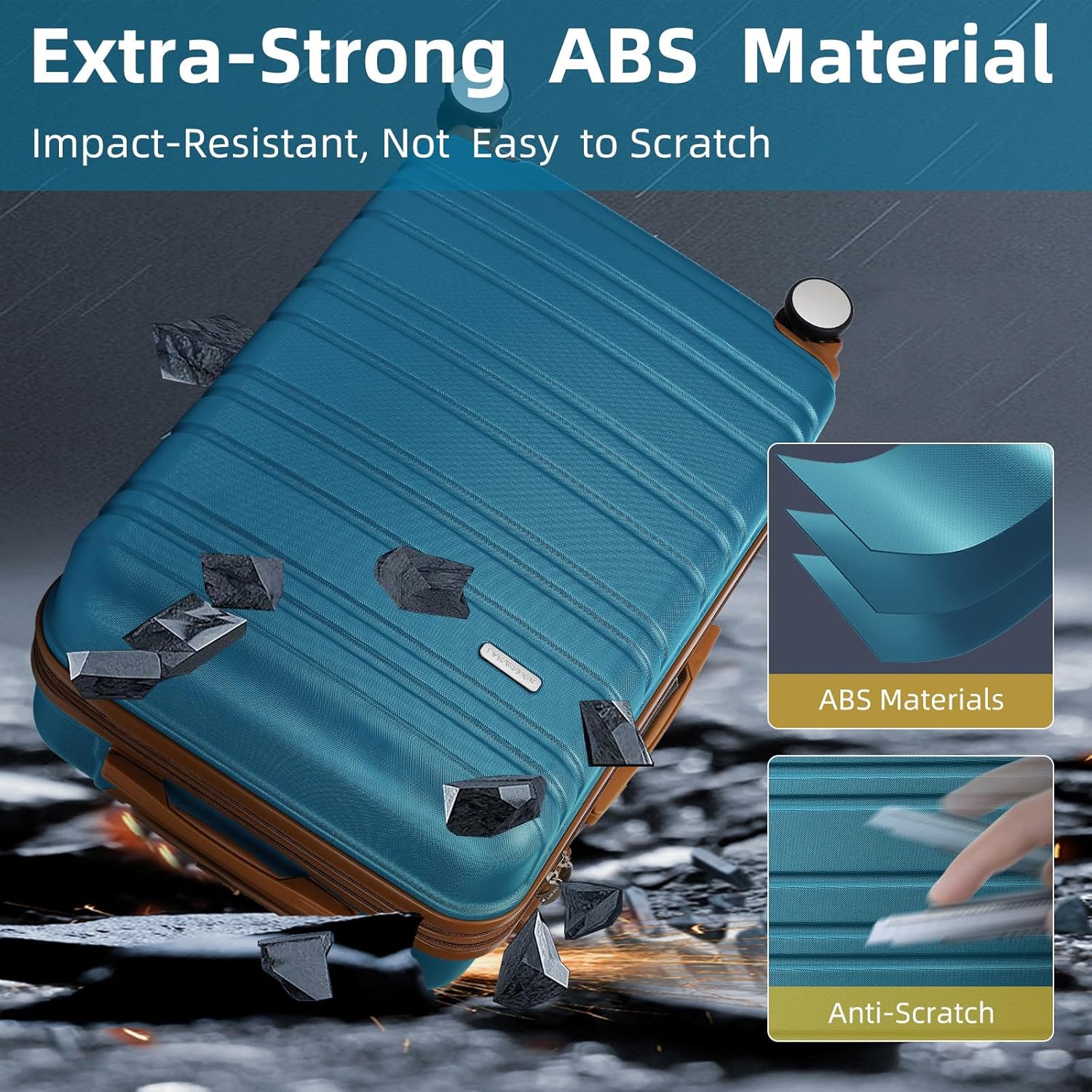 6-piece luggage set, expandable hardshell suitcase set with spinner wheels, lightweight rolling luggage set