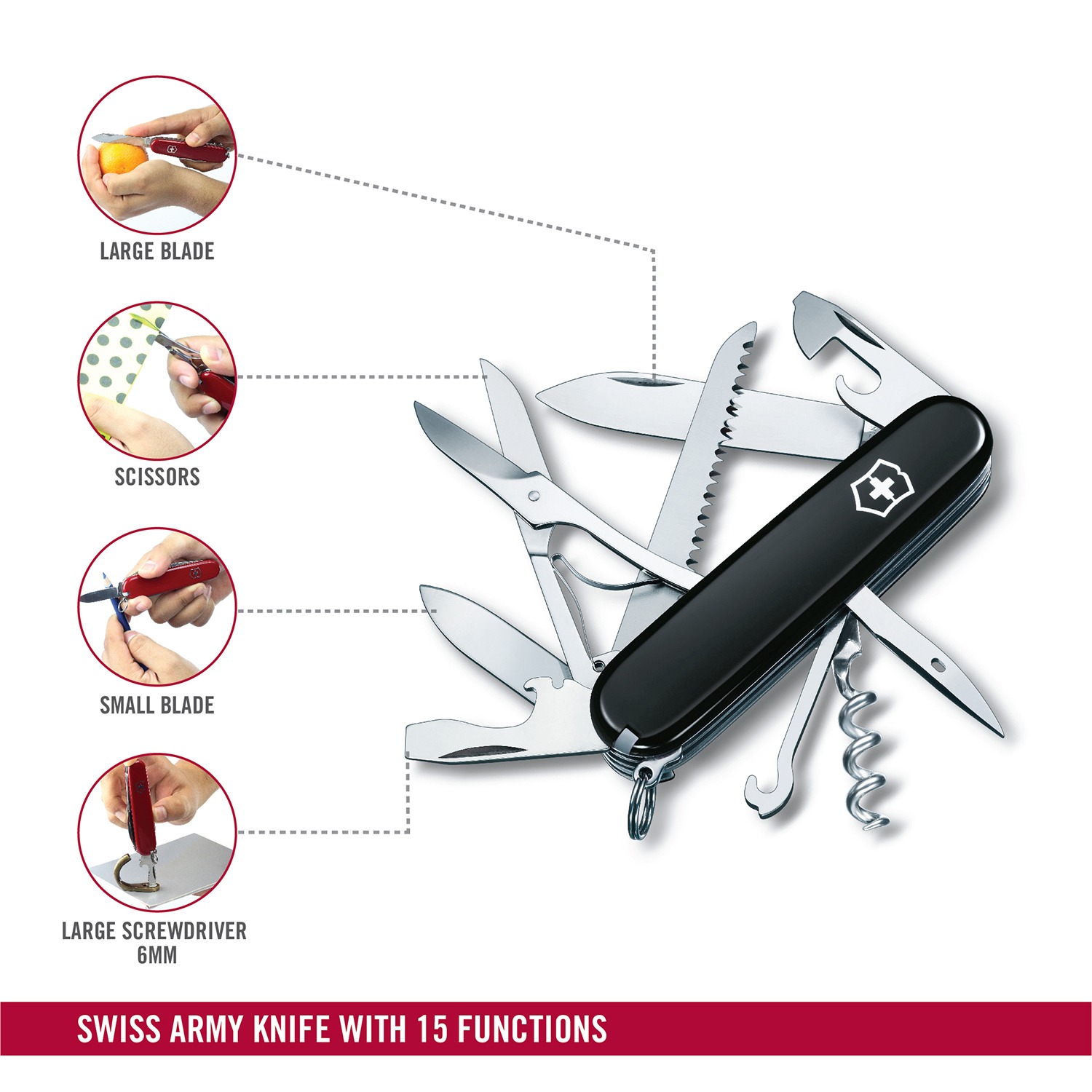 Victorinox Waiter Swiss Army Knife Huntsman 91mm-Black