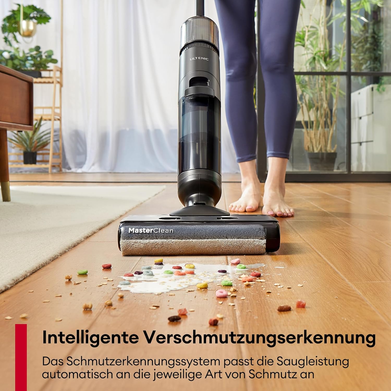 Ultenic AC1 Elite Nass Trockensauger kabelloser Staubsauger mit Wischfunktion, 3 in 1, 50min, intelligente Schmutzerkennung, 14000 Pa Saugkraft,Selbstreinigung,1.15L Doppelte Tank, LED-Display