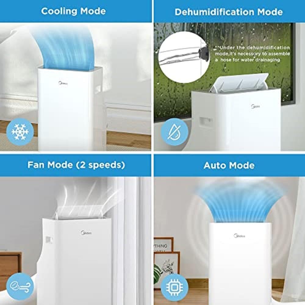 Midea Mobiles Klimagerät Real Cool 35, 12000 BTU, Raumgröße bis 117m³(43㎡), APP-Steuerung/Alexa/Google Home/IFTTT, Mobile, Weiß