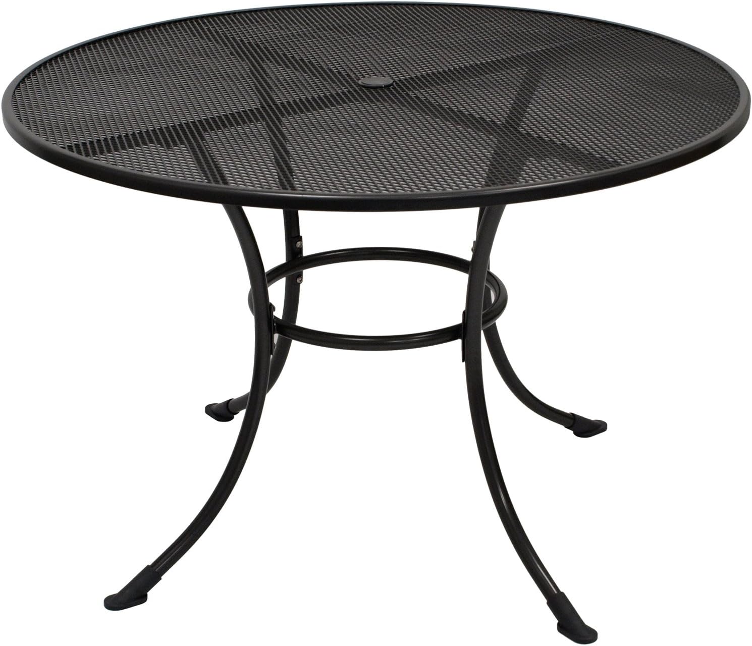 DEGAMO Gartentisch Streckmetall-Tisch RIVO 110cm rund, Stahl und Streckmetall, Farbe eisengrau, wetterfest, Outdoor