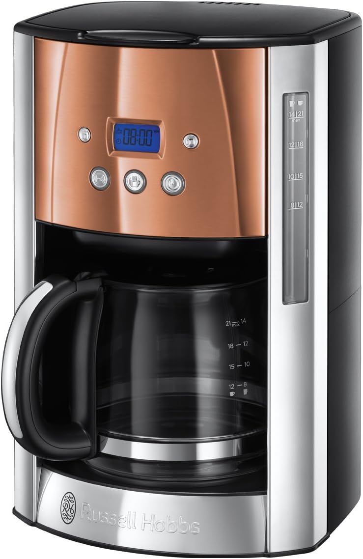 Russell Hobbs Toaster [für 2 Scheiben] Luna Edelstahl Kupfer (extra breite Toastschlitze, inkl. Brtchenaufsatz, 6 Brunungsstufen + Auftau- & Aufwrmfunktion, 1550W) 24290-56