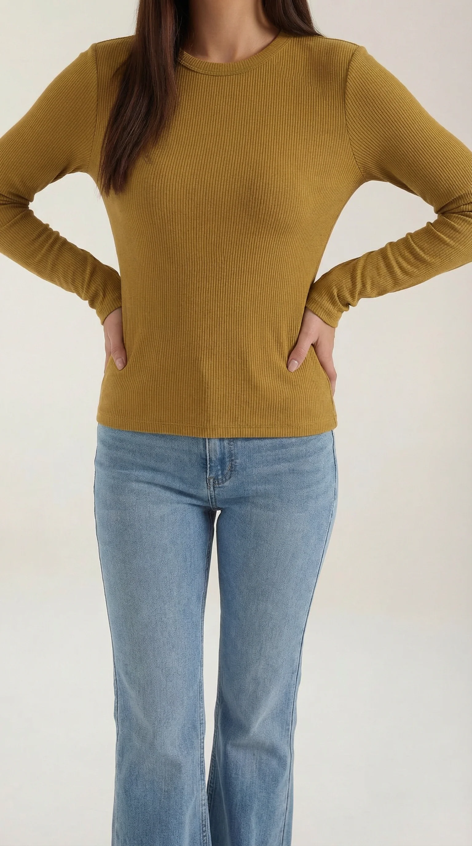 Langarmshirt mit gerippter Struktur