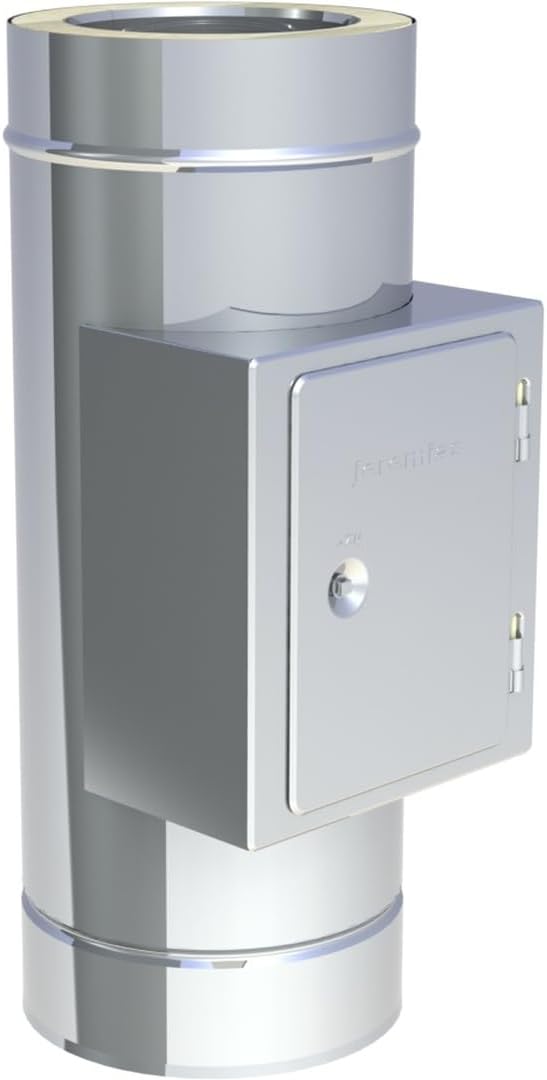 Jeremias DW-FU Revisionselement 150mm Edelstahl doppelwandig Abgassystem bis 600 Grad für Öl Gas Festbrennstofffeuerstätten N1