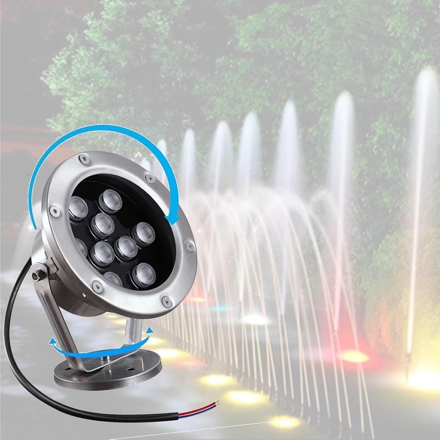 LED-Poollampe für den Außenbereich, Poolbeleuchtung, LED-Poolbeleuchtung, für Wege, Treppen und Gärten (36 W (12 V))