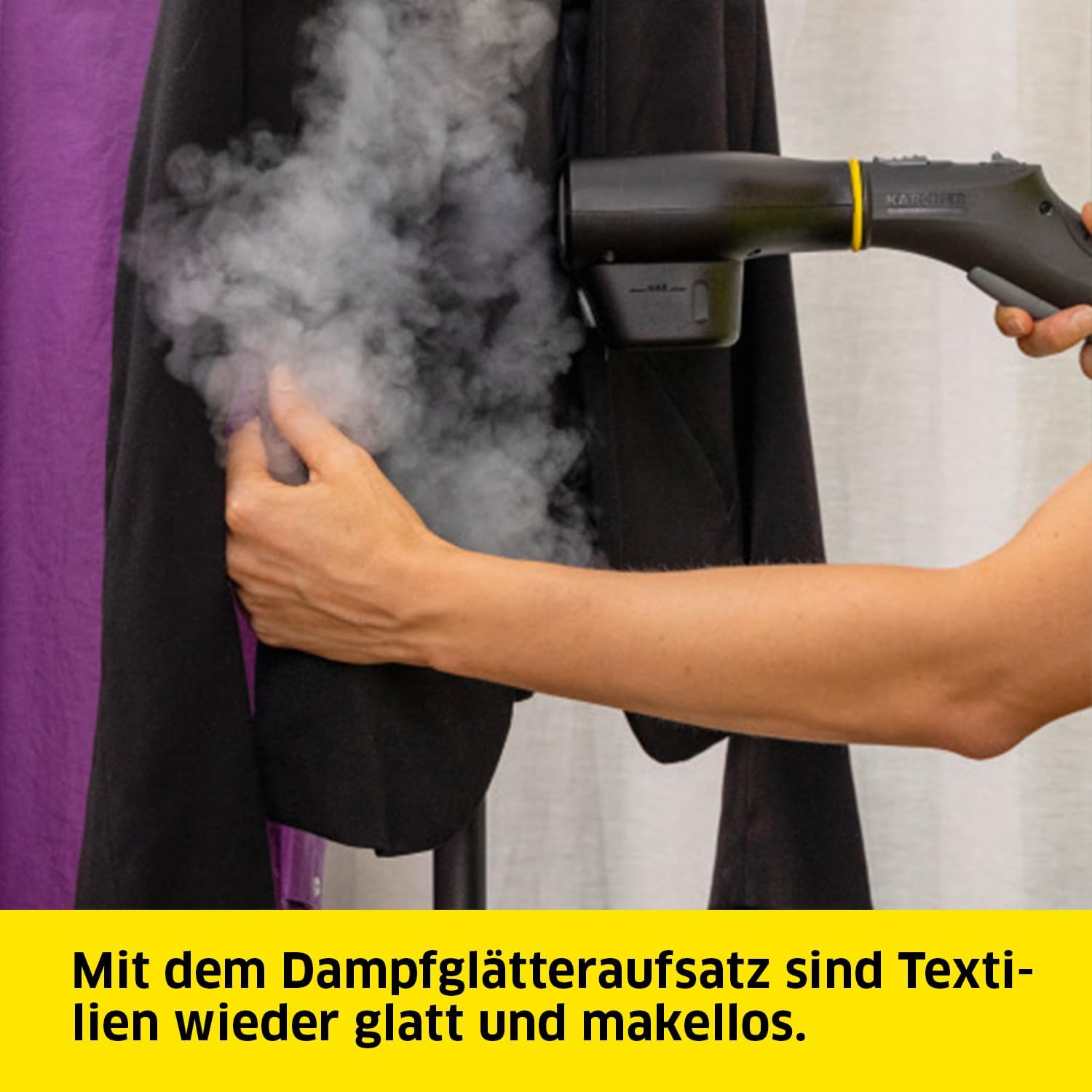Krcher Dampfreiniger SC 5 EasyFix Iron Plug mit Heiwasser-Zuschaltung, Dampfdruck: 4,2 bar, Aufheizzeit: 3 min., Flche: ca. 150 m, Tank: 0,5 l + 1,5 l, Bodenreinigungsset EasyFix und Düsen