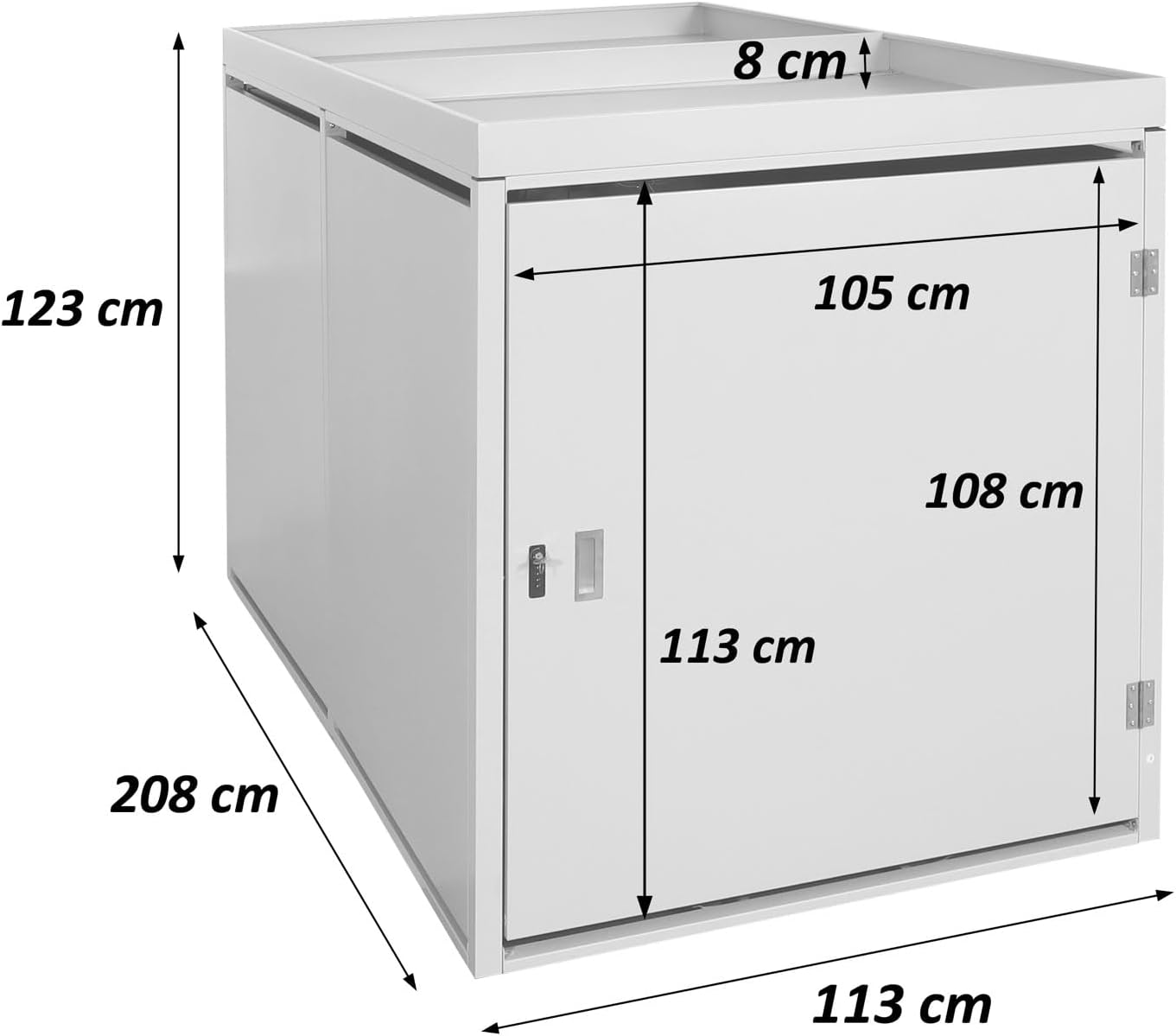 Mendler 2er-Fahrradgarage mit Pflanzkasten HWC-L56b, Fahrradbox, abschließbar verzinkter Stahl 125x113x208cm - anthrazit