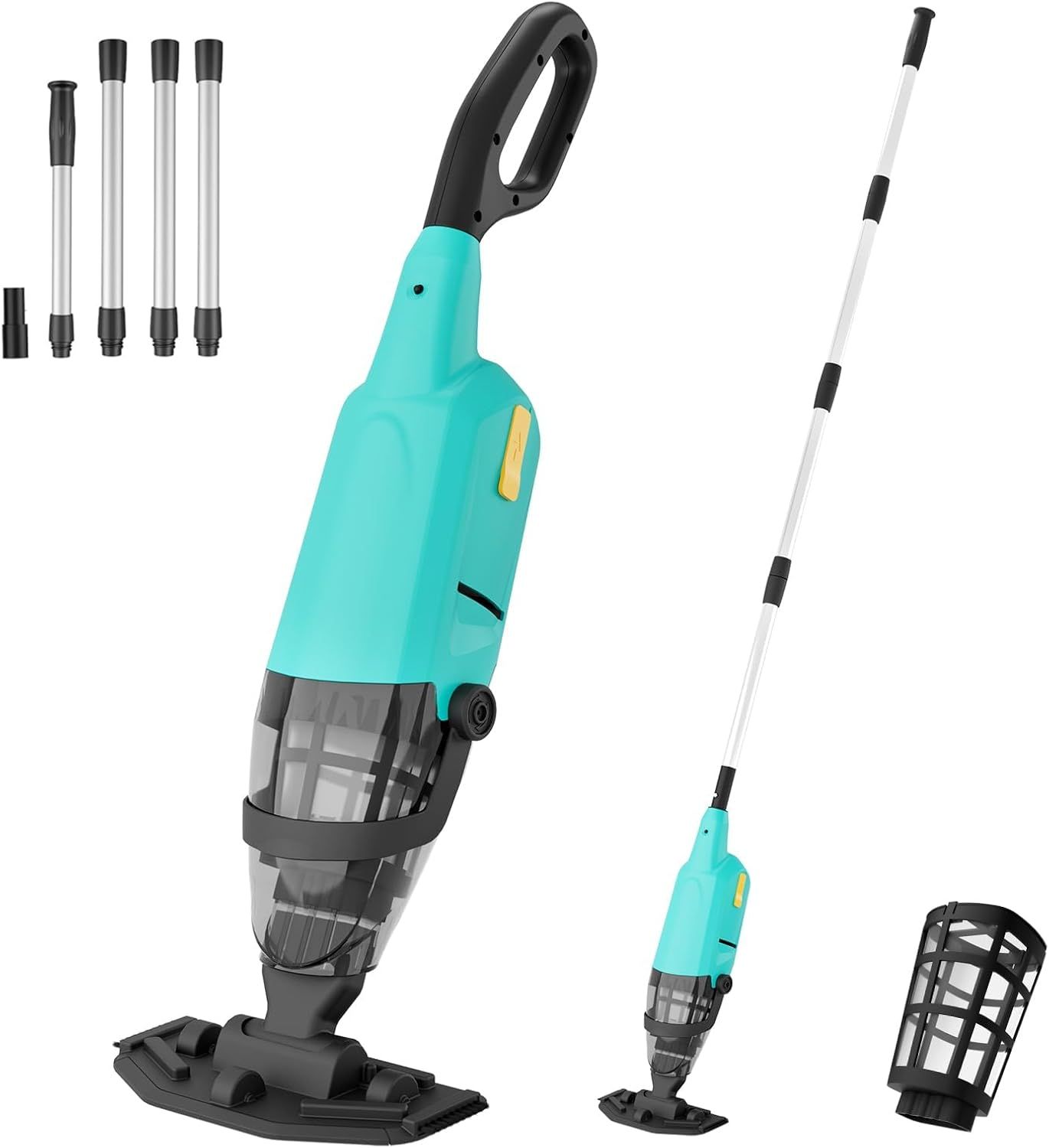 EFURDEN Cordless Pool Vacuum Cleaner, Handheld Rechargeable with 90-Minute Runtime for Sand & Debris, Suitable for Above & In-Ground Pools, Spas, Hot Tubs �C Green