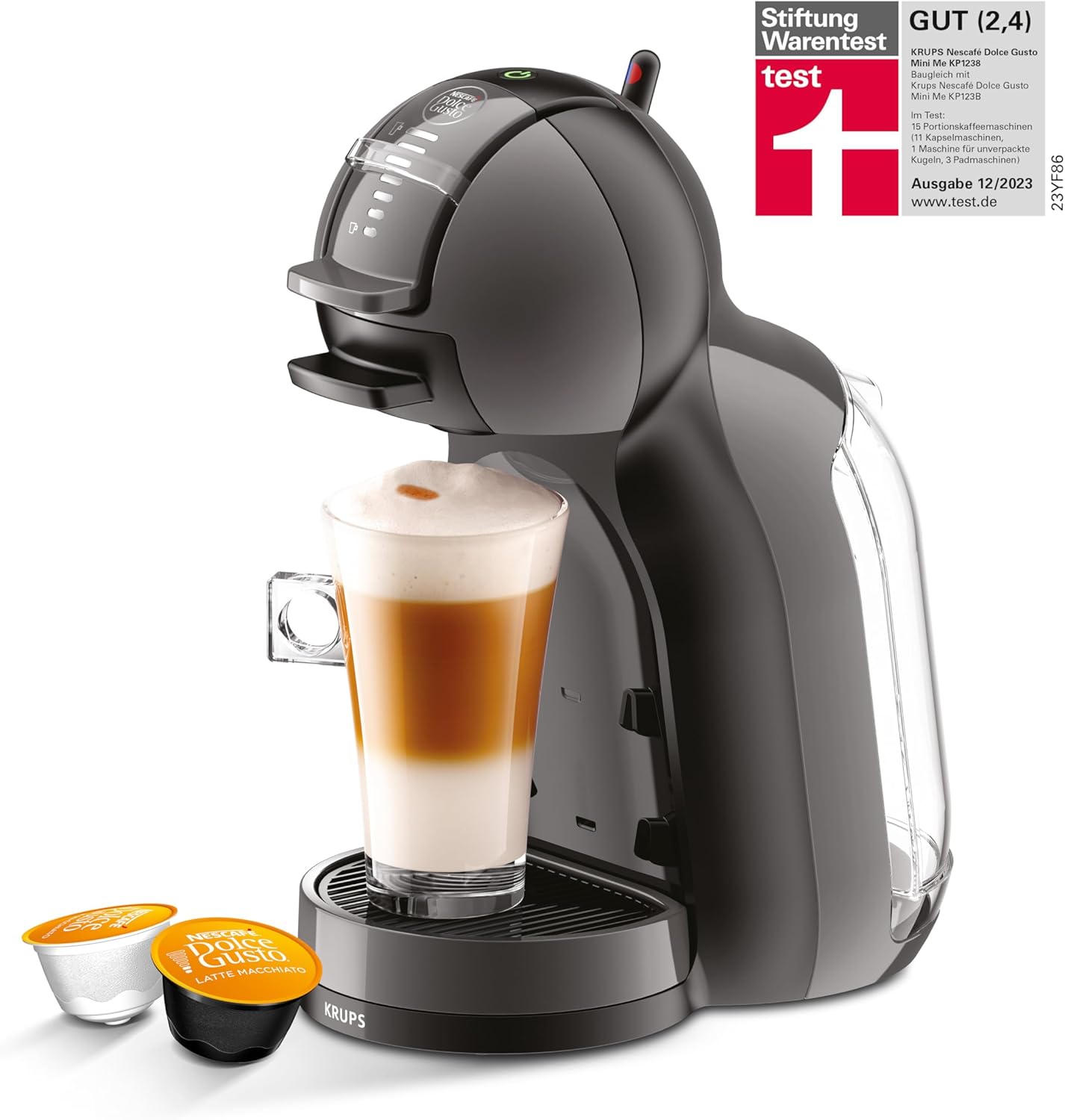 NESCAF DOLCE GUSTO MINI ME by KRUPS arctic-grey/ schwarz automatische Kaffeekapselmaschine