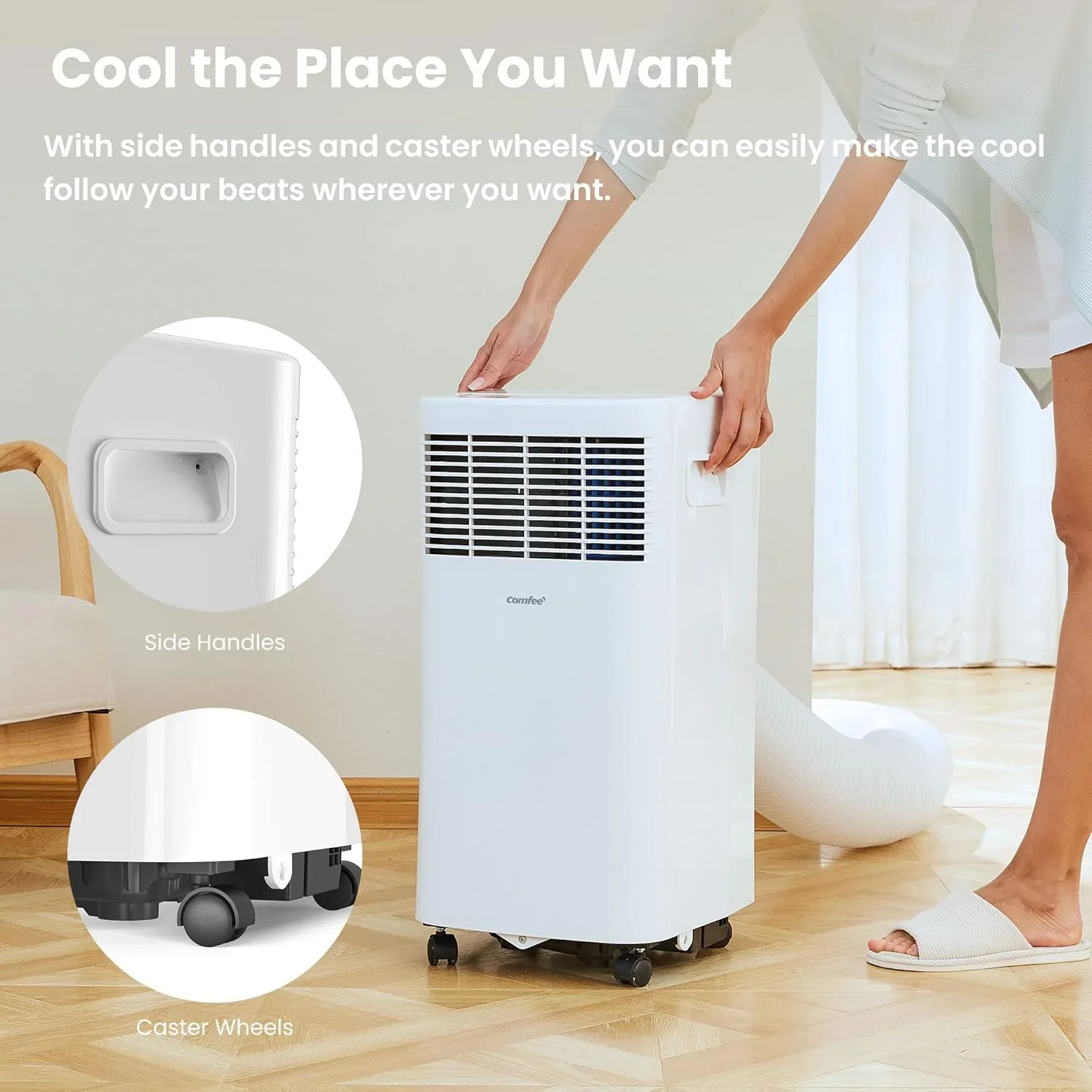 Comfee Mobiles Klimagert Easy Cool 2.0, 7000 BTU 2,0kW, K��hlen&Ventilieren&Entfeuchten, Raumgre bis 68m(25�O), APP-Steuerung/Alexa/Google Home/IFTTT, Mobile Klimaanlage mit Abluftschlauch