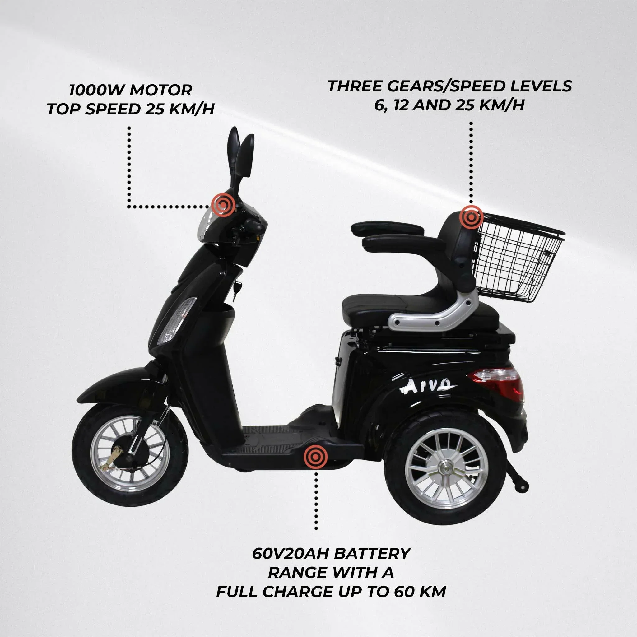 Arvo Seniorenmobil P300 Schwarz