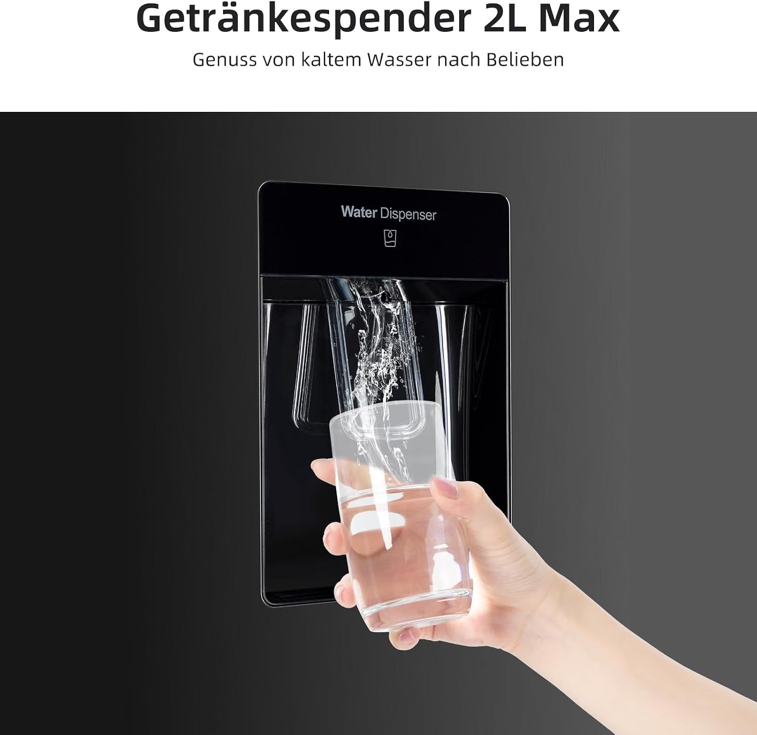 CHIQ Kühlschrank mit Wasserspender 2XL | No Frost | 231L, 54cm B, 57,6cm T | 4-Sterne-Gefrierfach, Schnellkühlung| Umkehrbare Tür, Obstschubladen, LED-Licht | Kühl-Gefrierkombination Freistehend