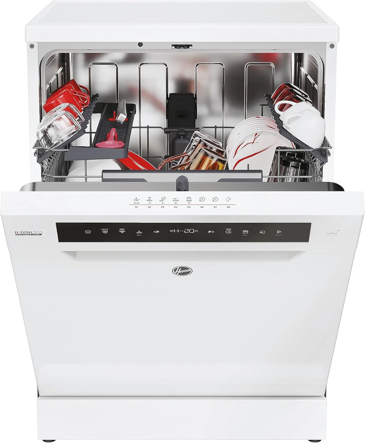 Hoover HF 4C6F0PW vaatwasser; 14 couverts; Vrijstaand, 60 cm breed; Energie-effici?ntieklasse C; Slimme bediening met wifi + bluetooth-technologie