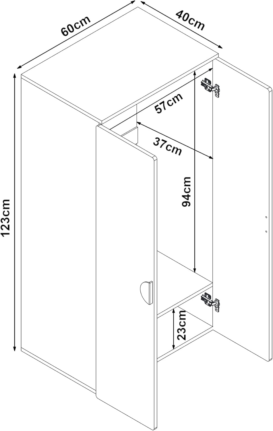[en.casa] Kinderkleiderschrank Sandnes Garderobenschrank für Kinder 123 x 60 x 40 cm Kleiderschrank Kinderzimmer mit 2 Türen 1 Kleiderstange 1 Ablagefach Kinderschrank Weiß/Mintgrün