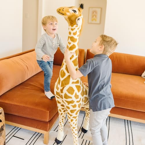 Melissa & Doug Peluche Maxi Giraffa, Alto 1.2 Metri, Amanti Animali, Regalo per Bambini e Bambine di tutte le età, Decorazione per camera dei bambini o asilo nido : Giochi e giocattoli