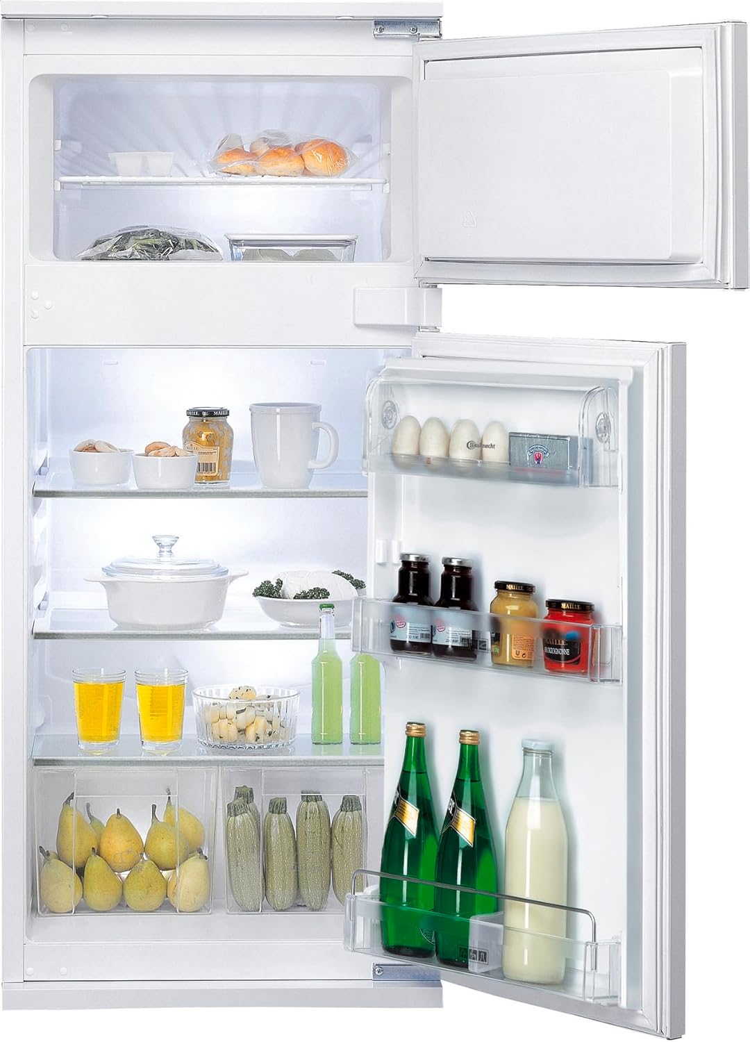 Bauknecht KDI 12S2 Einbau-Kühl-/Gefrierkombination, 173 l, elektronische Temperaturregelung, Abtauautomatik, LED-Beleuchtung, 36 dB leise, wechselbarer Türanschlag, Energieklasse E, Weiß