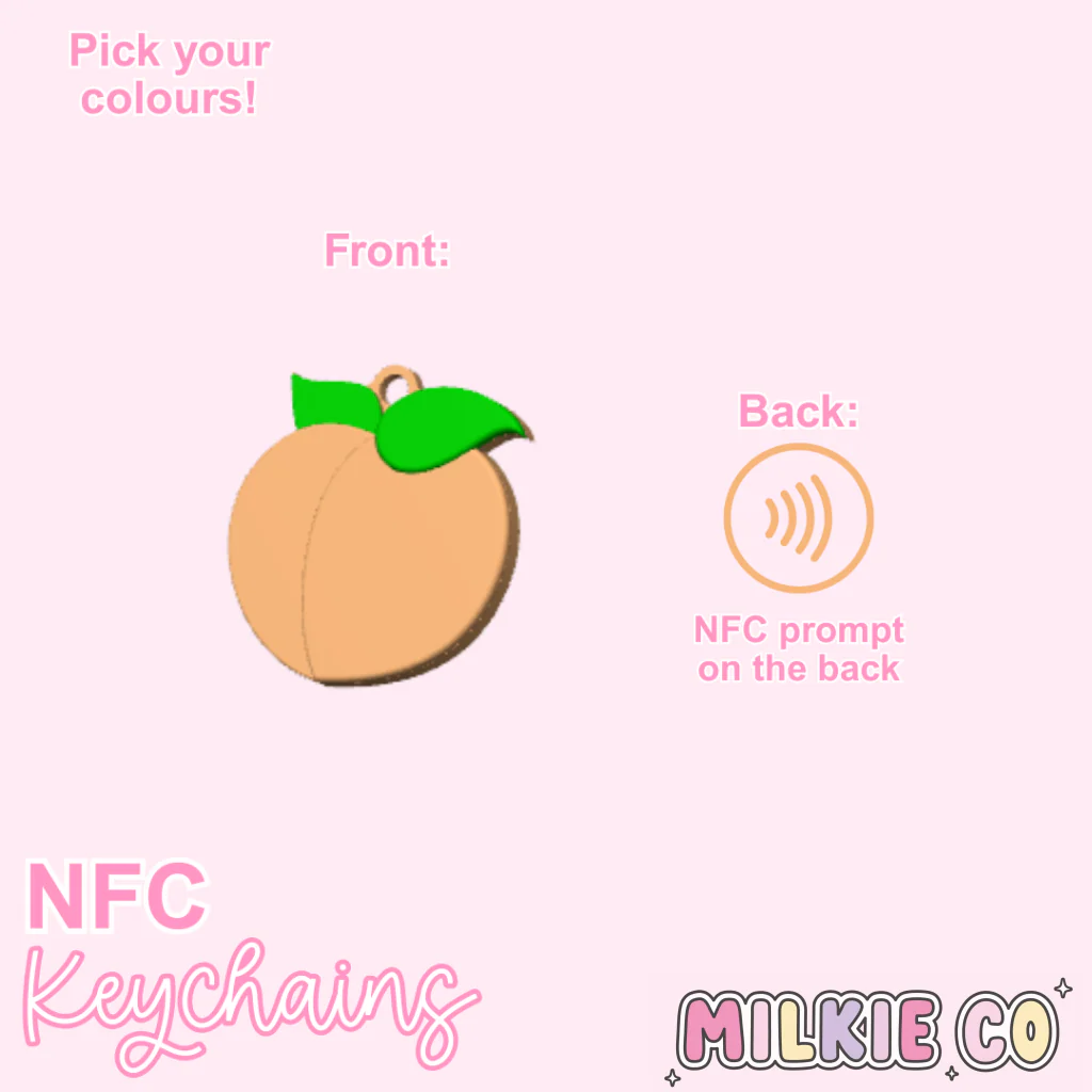 Peach NFC Keychain