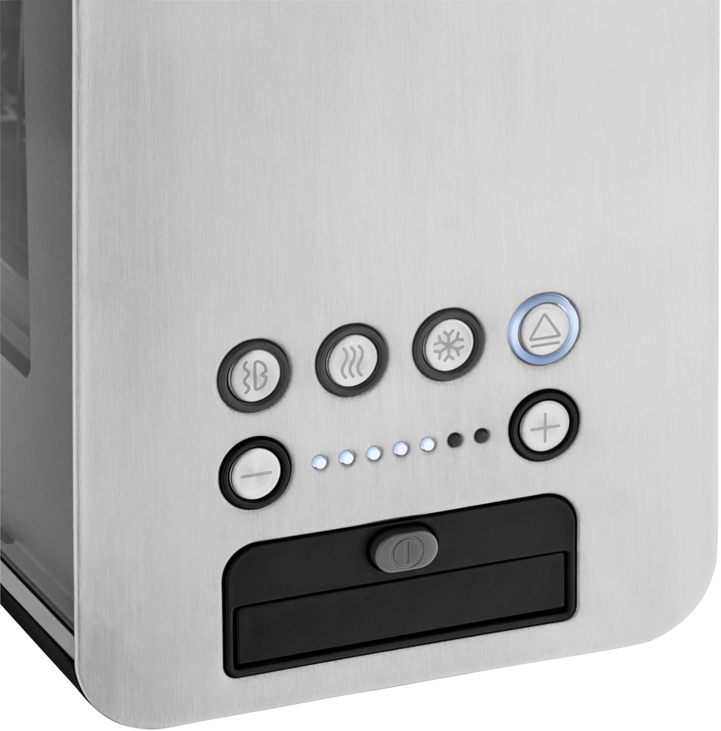 WMF Lono Toaster Glas mit Brtchenaufsatz, 2 Scheiben, XXL, motorisierte Toastaufnahme, Aufwrm-Funktion, 7 Brunungsstufen, Toaster edelstahl matt