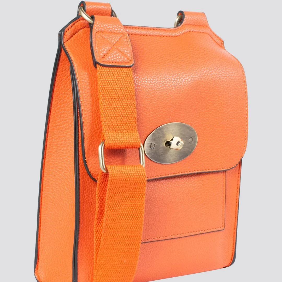 Lily Crossbody Messenger Bag | Orange
