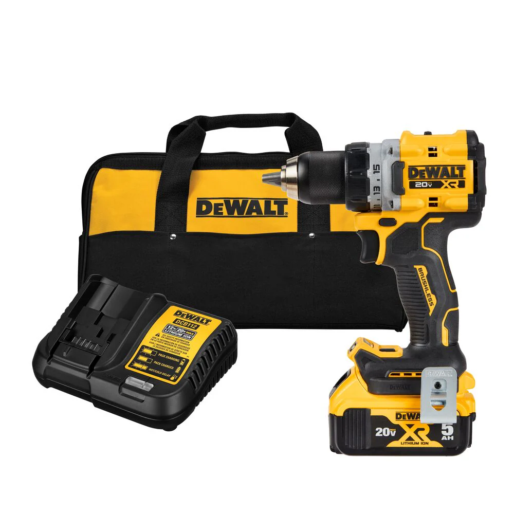2025 DeWalt DCD800P1 20V Max XR Brushless Draadloze 1/2" Boor/Driver Kit met 5.0Ah Accu