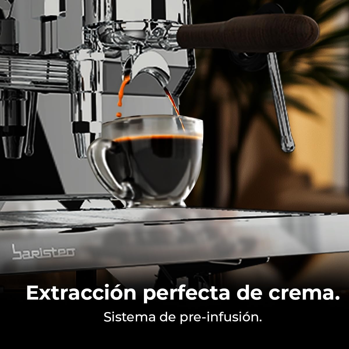 Cecotec Espresso-Kaffeemaschine Barista Baristeo Intima, professionelle Barista-Espressomaschine, Vorbrüh-System, 15 Bar Pumpe, einfaches Befüllen, 1,7L Wassertank und Tassenwärmer