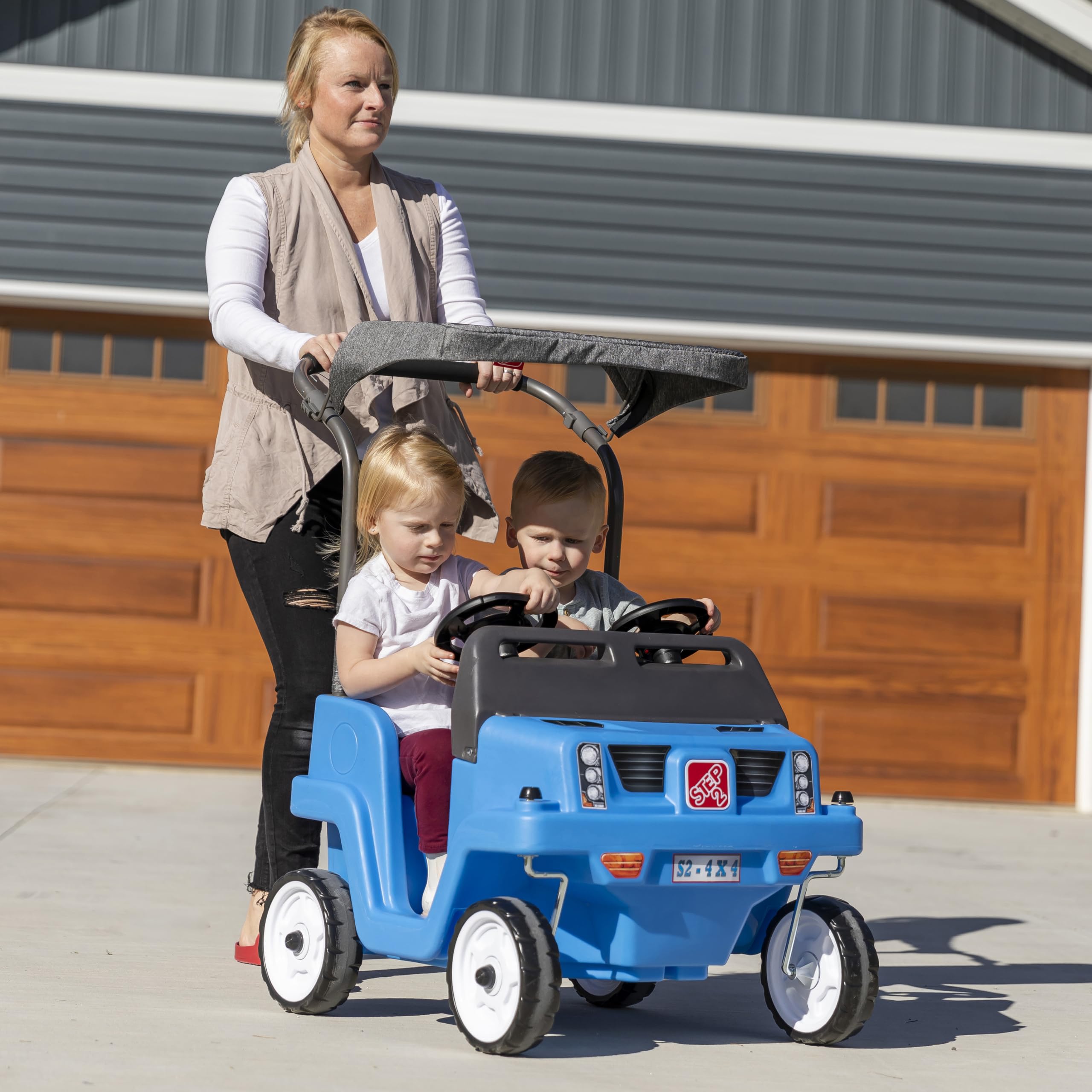 Step2 Side-by-Side Push Around SUV, Kids Push Car, 2 Seats