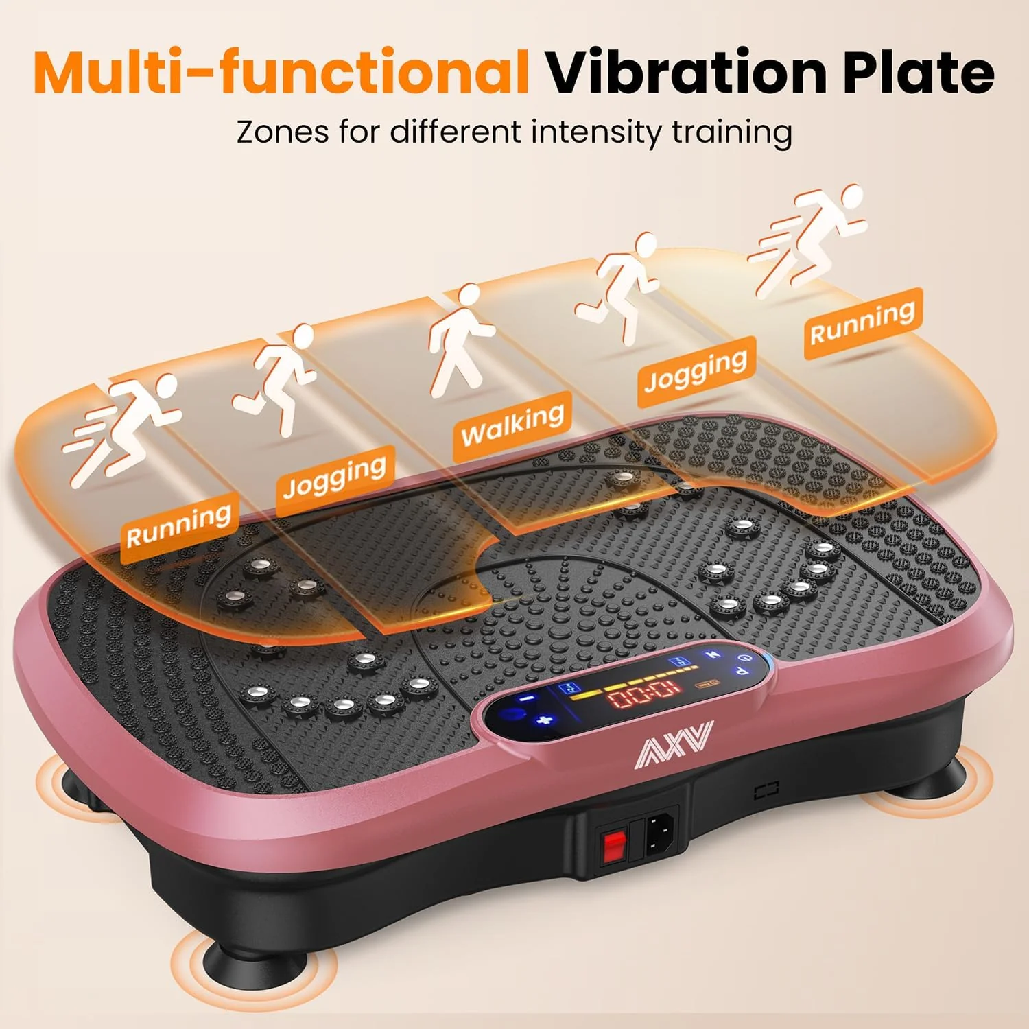 AXV Vibration Plate Fitness Platform Trainer Suitable for men and women to lose weight and burn fat at the gym