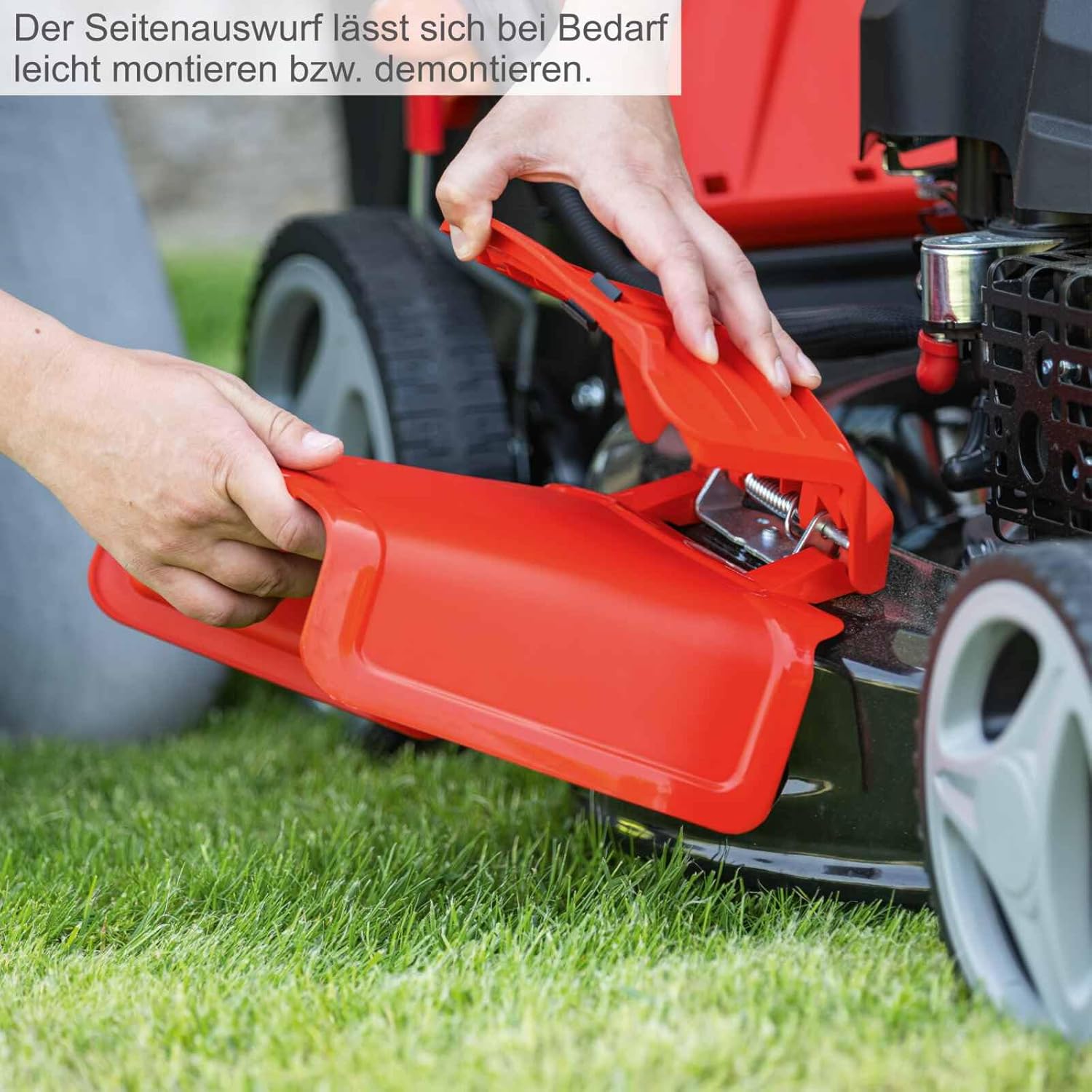 Scheppach Benzin Rasenmäher MS200-51E mit Radantrieb & E-Start | 51cm Schnittbreite | 5,2 PS | 65L Korb | 7 Stufen Höhenverstellung | Seitenauswurf & Reinigungsfunktion | Mulchfunktion | inkl. Motoröl