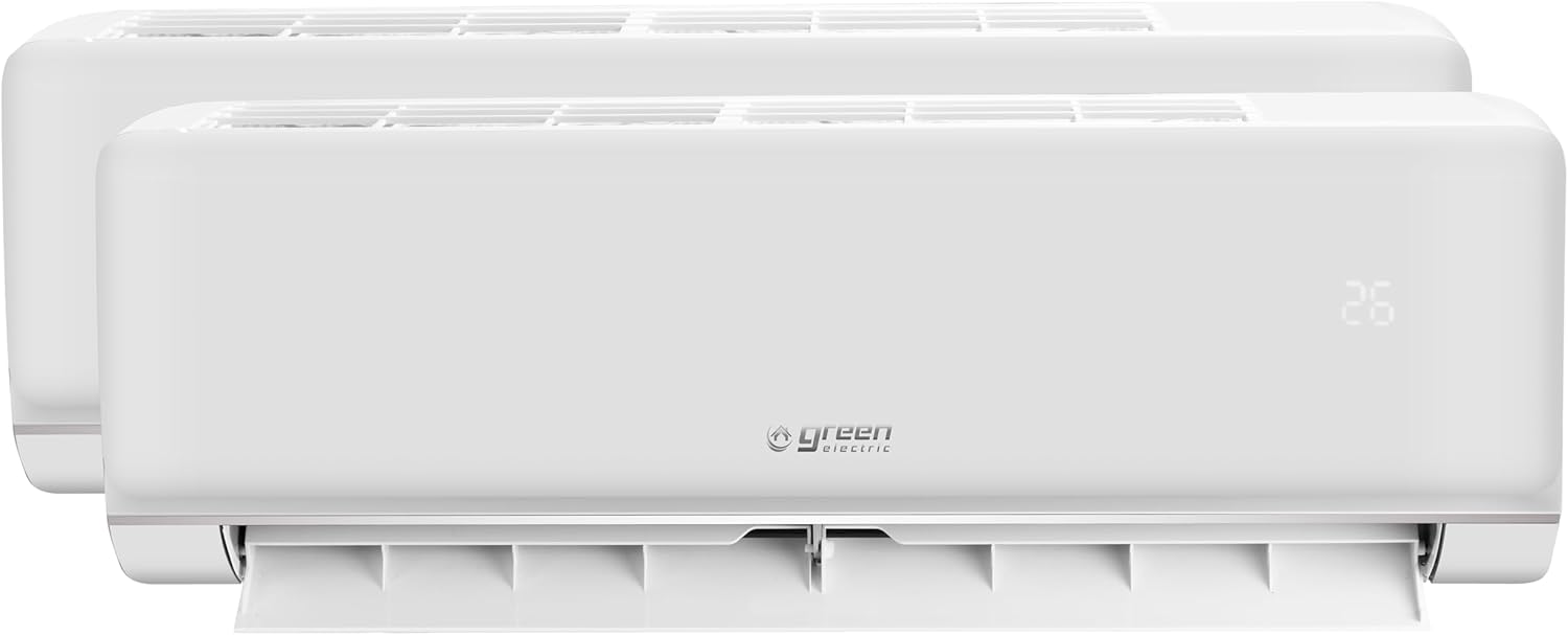 Plus Klimaanlage Dual Split 9000+9000 BTU, Wi-Fi, R32, Energieeffizienz A++/A+, Klimagerät mit Zwei Inneneinheiten und 1 Außeneinheit, Fernbedienung, App-Steuerung, Niedriger Verbrauch