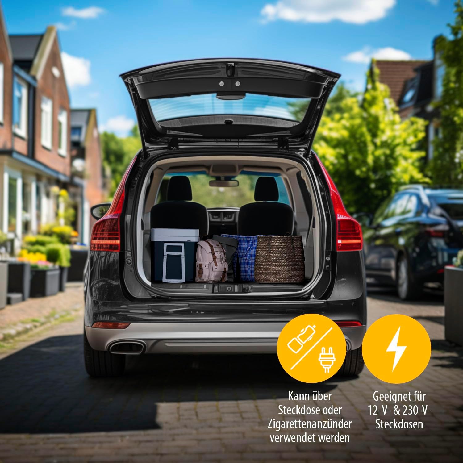 Tristar Thermoelektrische Kühlbox - 35 L - Geeignet für 2-L-Flaschen - Ideal für Camping und Lange Reisen - 12- und 230-V-Steckdosen - ECO- & MAX-Modus - Kühlt & wärmt - KB-7535