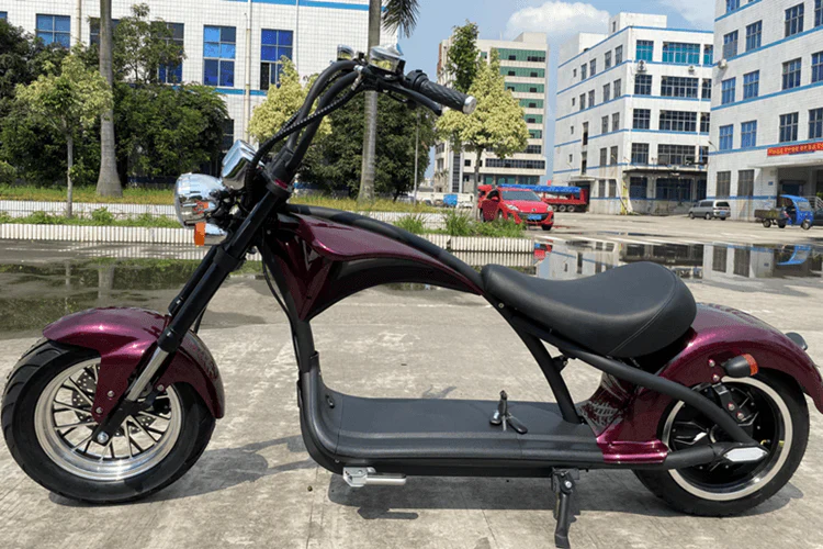 Mangosteen M1P Elektro-Chopper in Weinrot  – 2000W Bürstenloser Motor, 60 km/h Hchstgeschwindigkeit