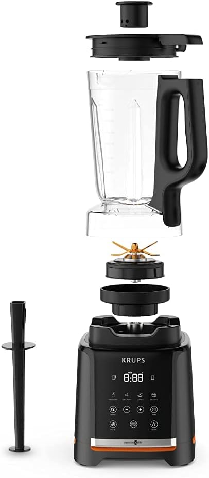 Krups Highspeed- Standmixer InfinyMix KB9158 | 1600 W | 5 automatische Programme + manuelle Einstellung | Tritanbehälter | inkl. Rezeptheft | Smoothies, Shakes, Crushed Ice | Schwarz
