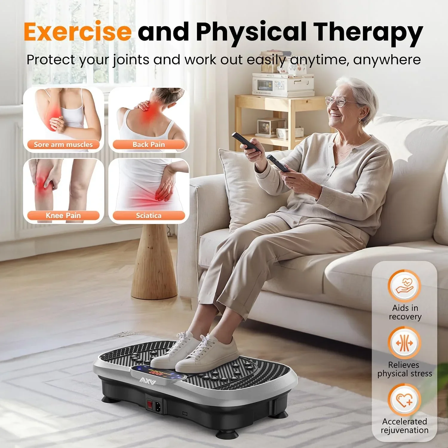 AXV Vibration Plate Fitness Platform Trainer Suitable for men and women to lose weight