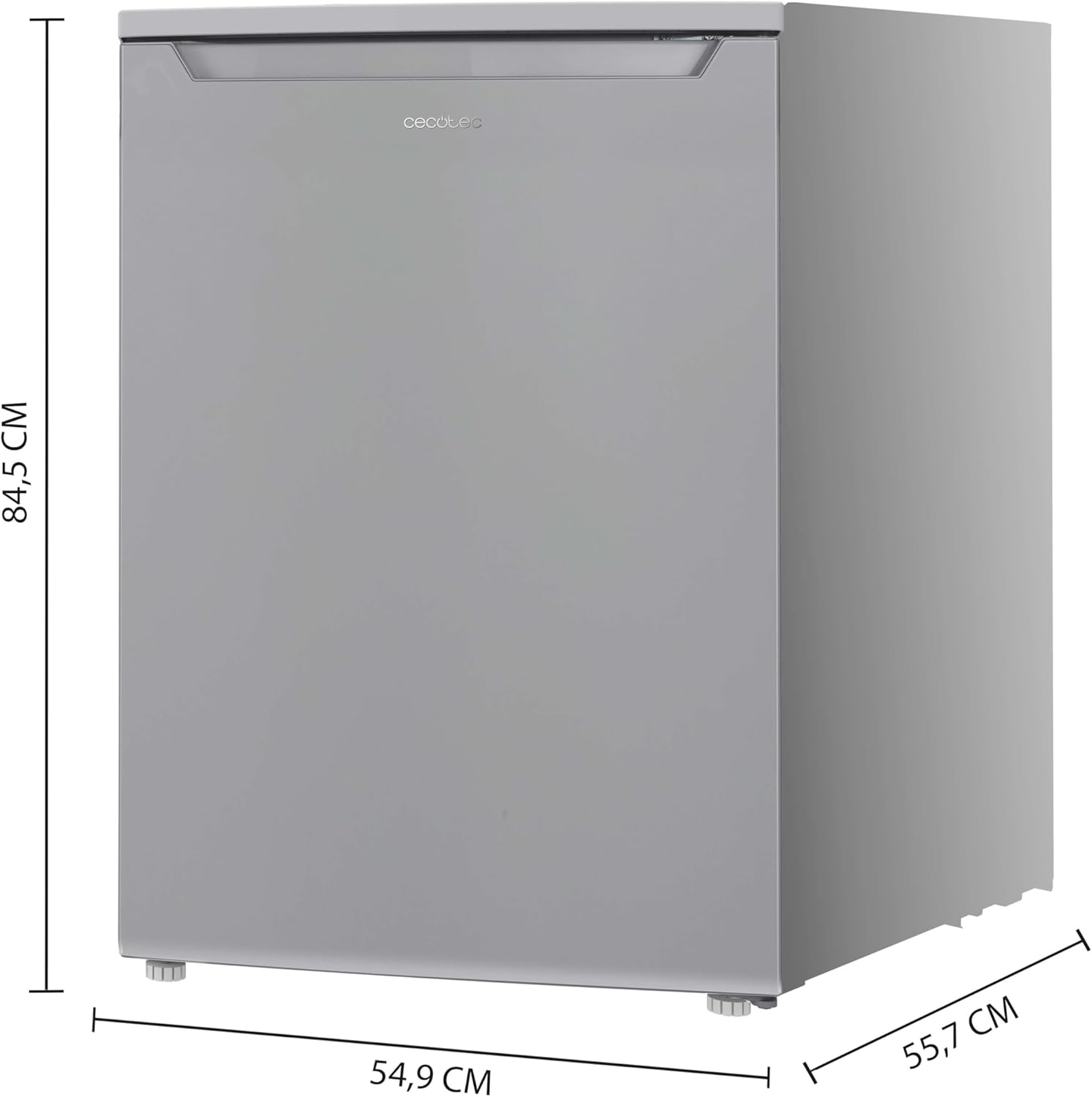 Cecotec Mini Réfrigérateur 107 L Bolero CoolMarket TT 107 Inox, Classe Énergétique E, Économie d'Énergie, Porte Réversible, Faible Niveau Sonore, Tiroir Congélateur.