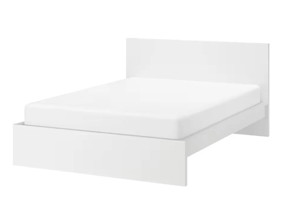 2025 MALM Hoog Bedframe, Wit, 160x200 cm