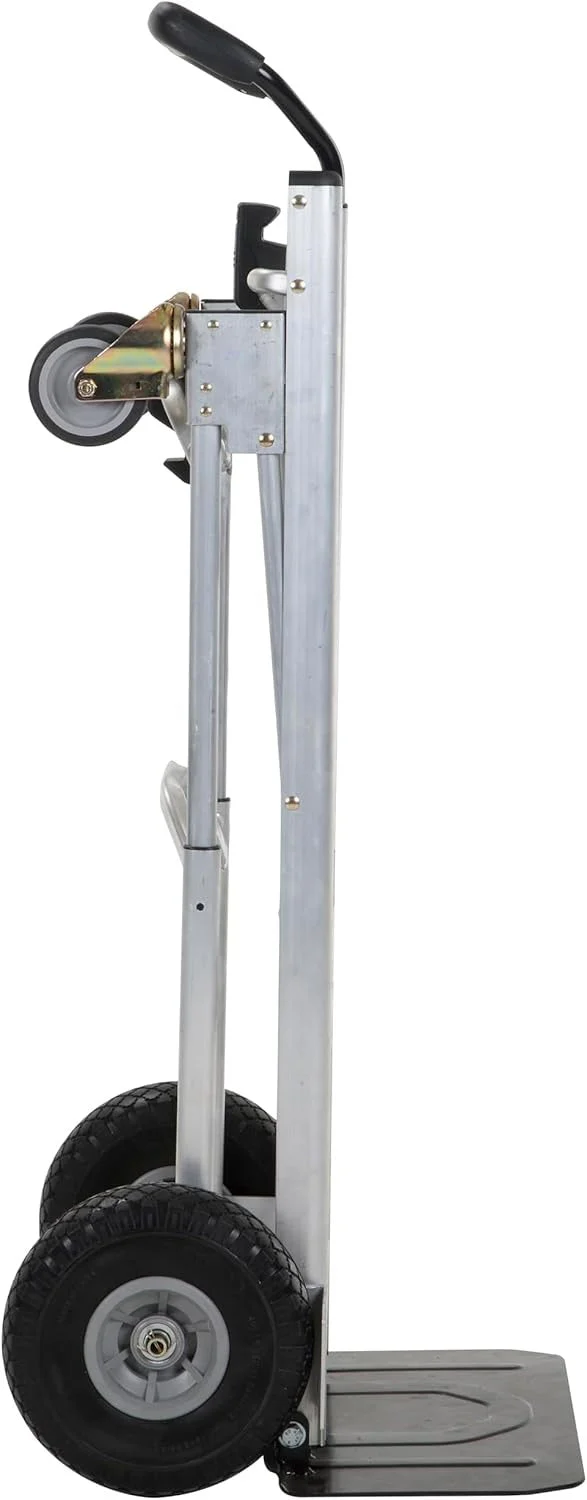 4-in-1 folding hand truck with puncture-proof wheels