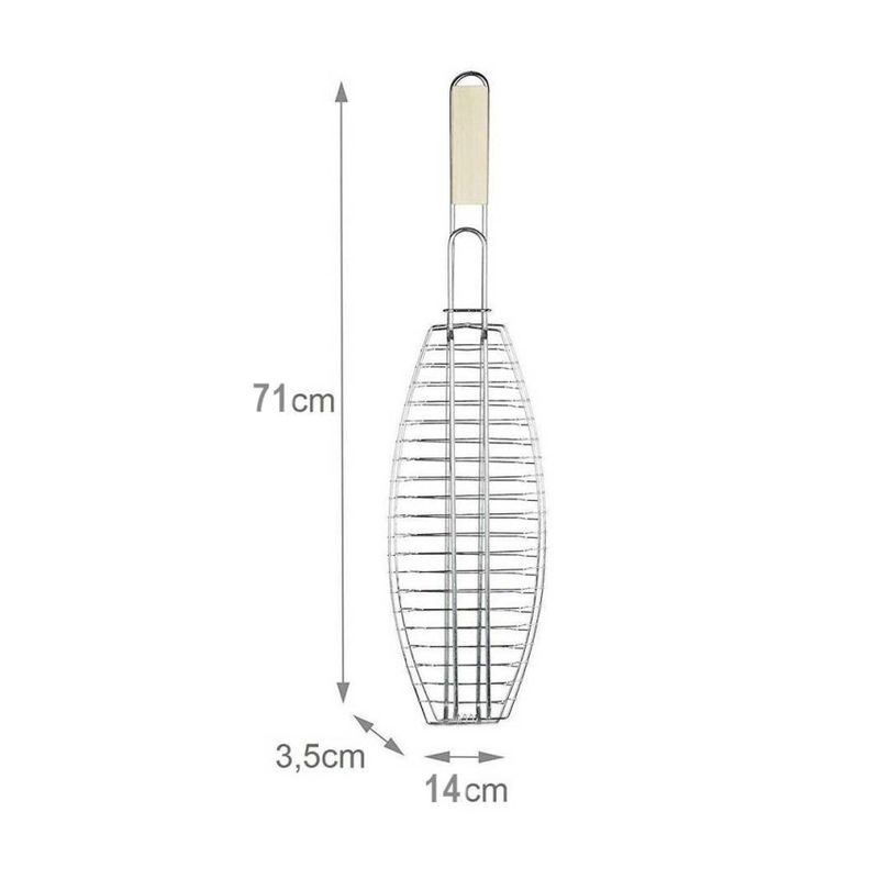 Grill do ryb, grillowania, 71x14 cm, indywidualny