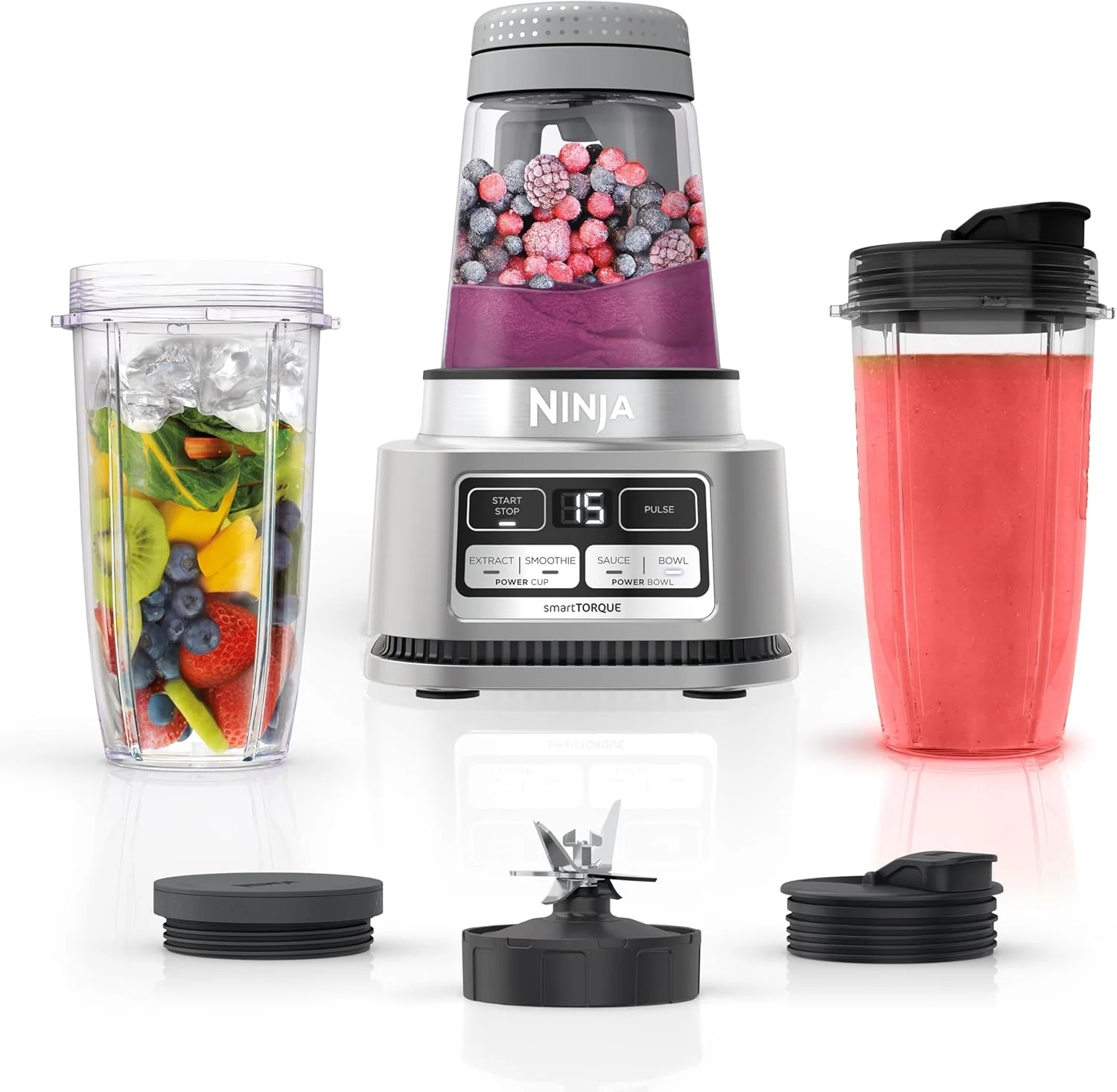 Ninja Blenders for Kitchen | Smoothie Blender. Mixer. Grinder - Premium Blending Performance for Sauces. Frozen Drinks. and More | 1200 Peak Watt Motor | SS101 Foodi Personal Smoothie Maker