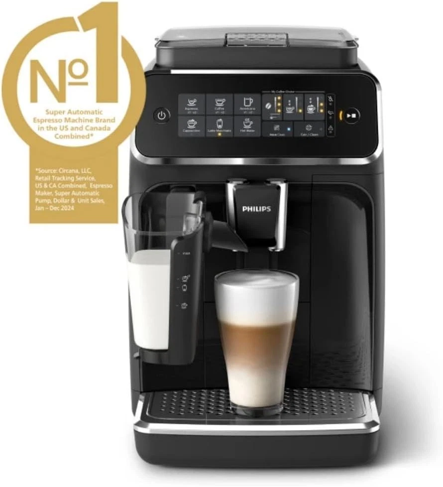 2025 Philips 3200 Series Volautomatische Espresso Machine met LatteGo Melksysteem ?C Zwart