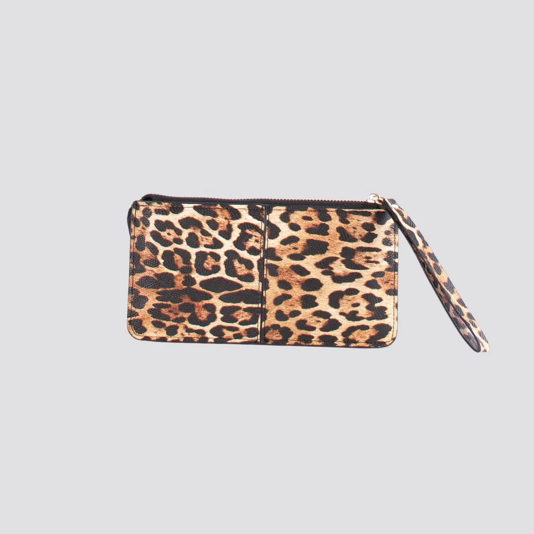 Zoe Zip Purse | Leopard Print Brown