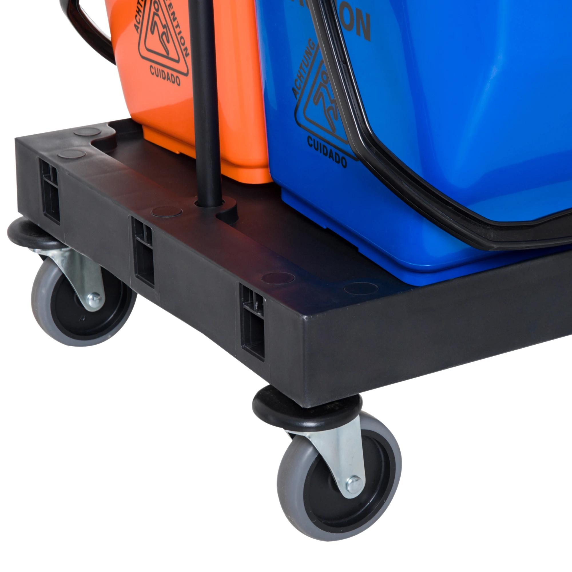 schoonmaakwagen reinigingswagen veegwagen systeemwagen met 4 wielen 2 emmers