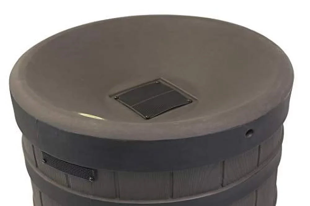 50-Gallon Outdoor Rain Barrel with Wood-Look Finish